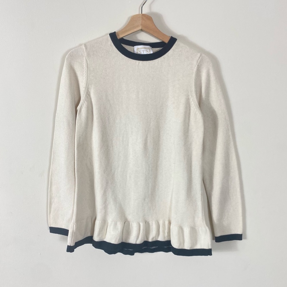 Sail To Sable Faith Bow Back Sweater Cream with Black Bows Cotton Wool Blend - S - Picture 6 of 16